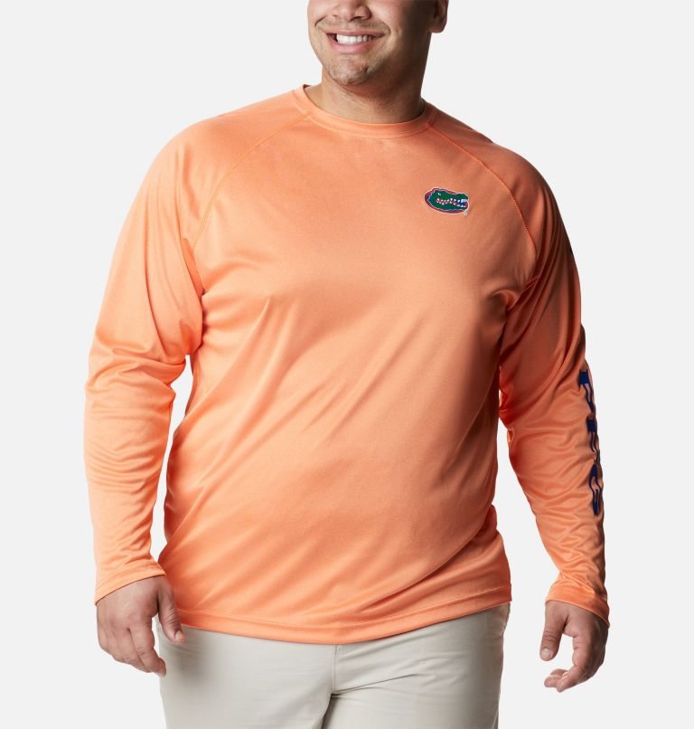 Men\'s Columbia Collegiate PFG Terminal Tackle Long Sleeve - Florida Sweatshirts Orange | Plus Size CA-DC4A5